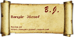 Banyár József névjegykártya